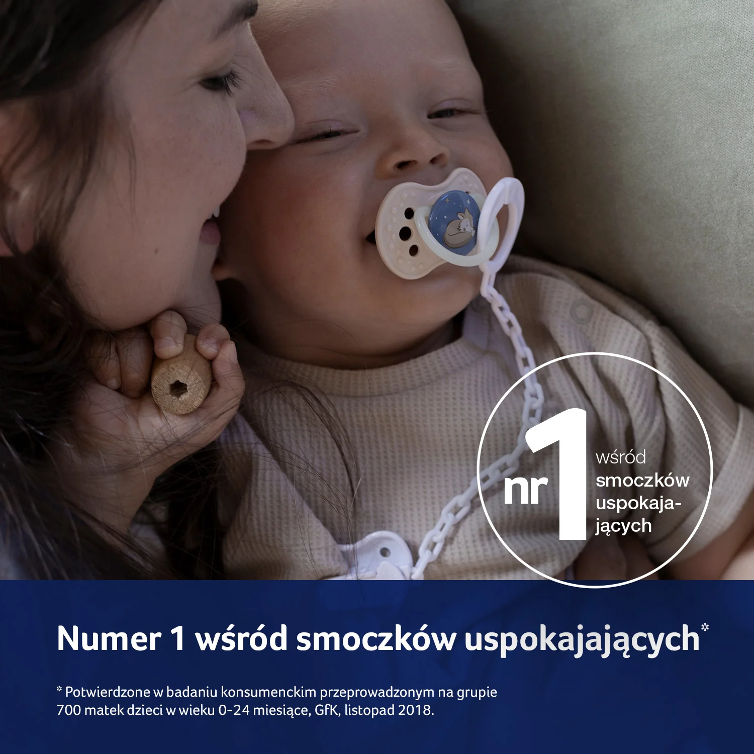 LOVI Smoczek silikonowy dynamiczny 6-18m Night & Day Boy 2 sztuki