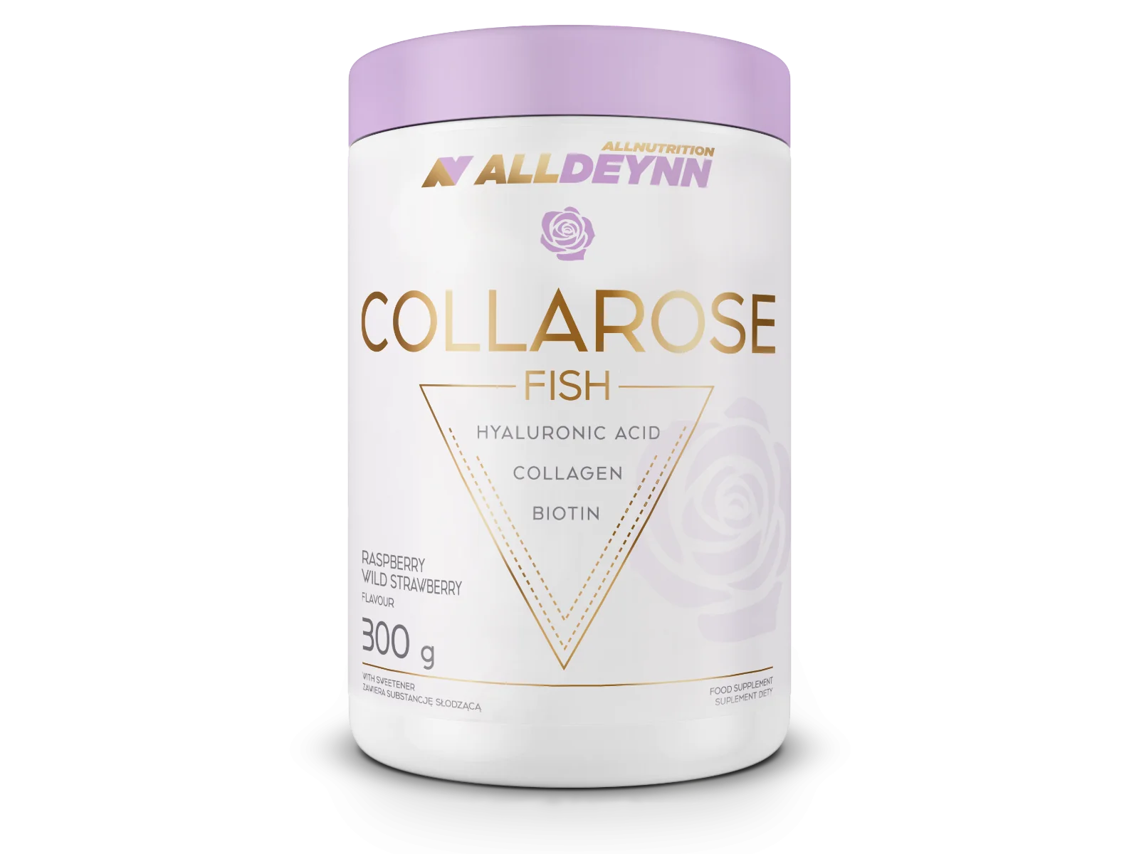 Allnutrition Alldeynn Collarose Fish smak malinowo-poziomkowy, 300 g