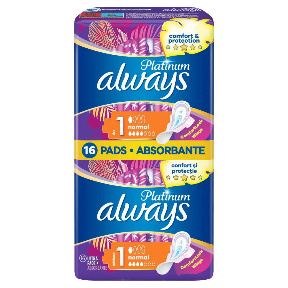 Always Ultra Platinum Normal podpaski ze skrzydełkami, 2 x 8 szt.