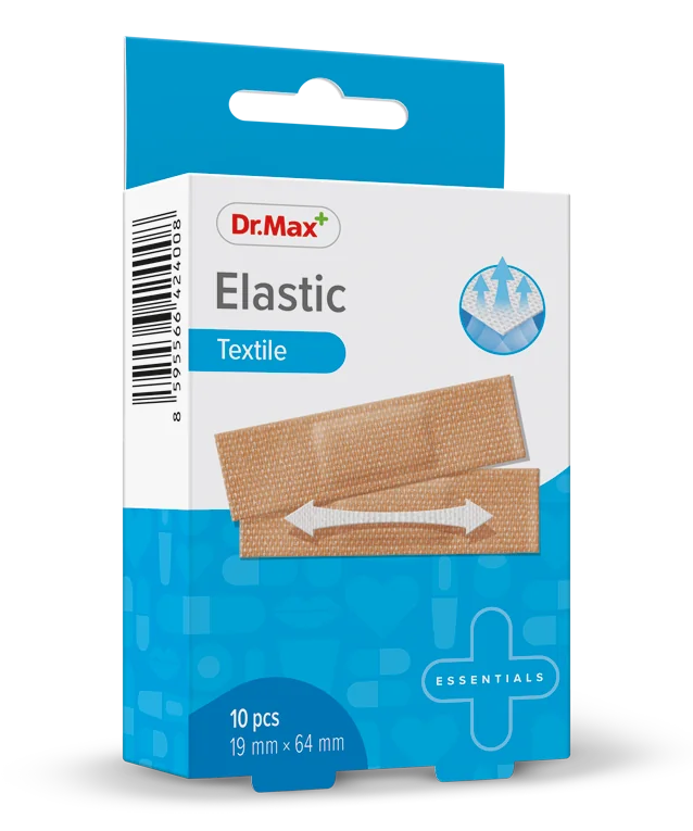 Elastic Textile Dr. Max plastry elastyczne 19 mm x 64 mm, 10 sztuk