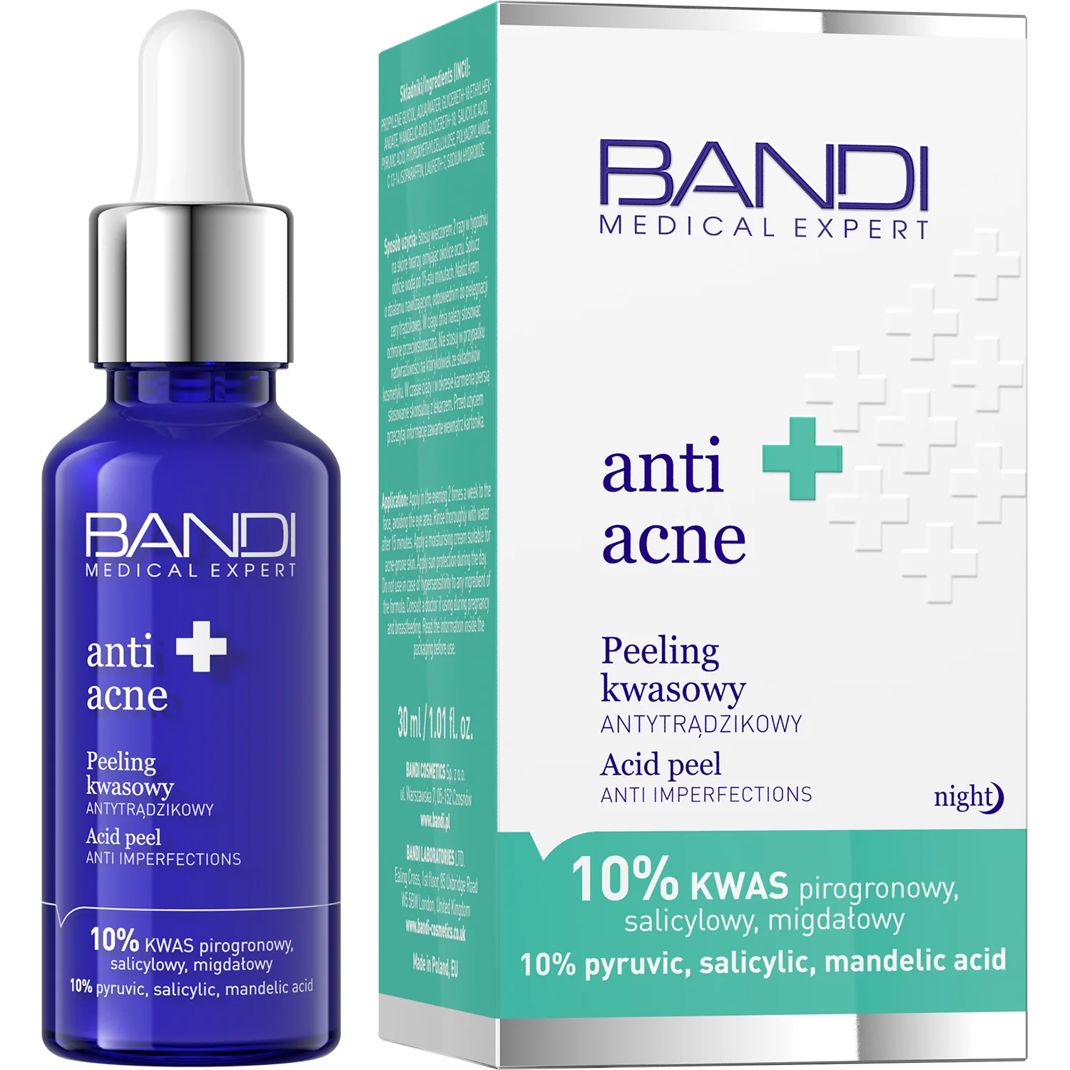 Medica Expert Anti-Acne Peeling Kwasowany Antytrądzikowy, 10% Kwas Pirogronowy, Salicylowy i Migdałowy, 30 ml