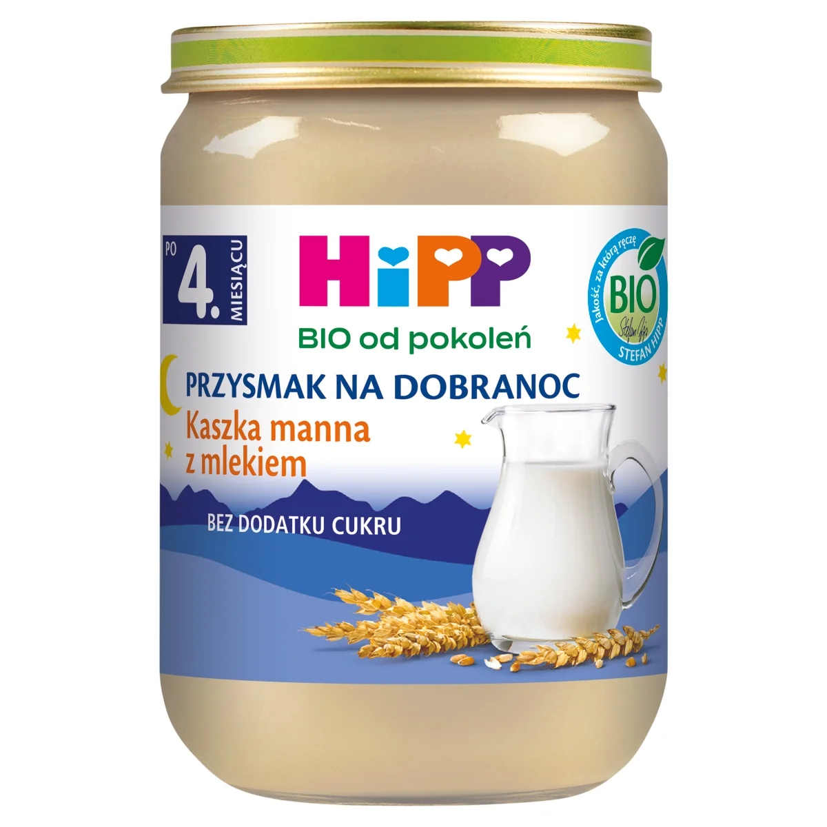 HiPP BIO od pokoleń kaszka manna z mlekiem po 4. miesiącu, 190 g