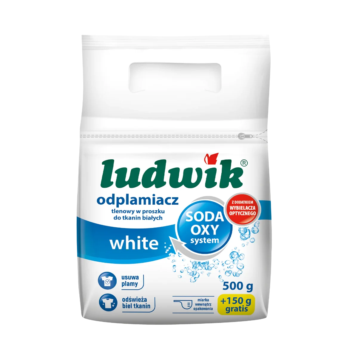 Ludwik White odplamiacz tlenowy do tkanin białych, 500 g