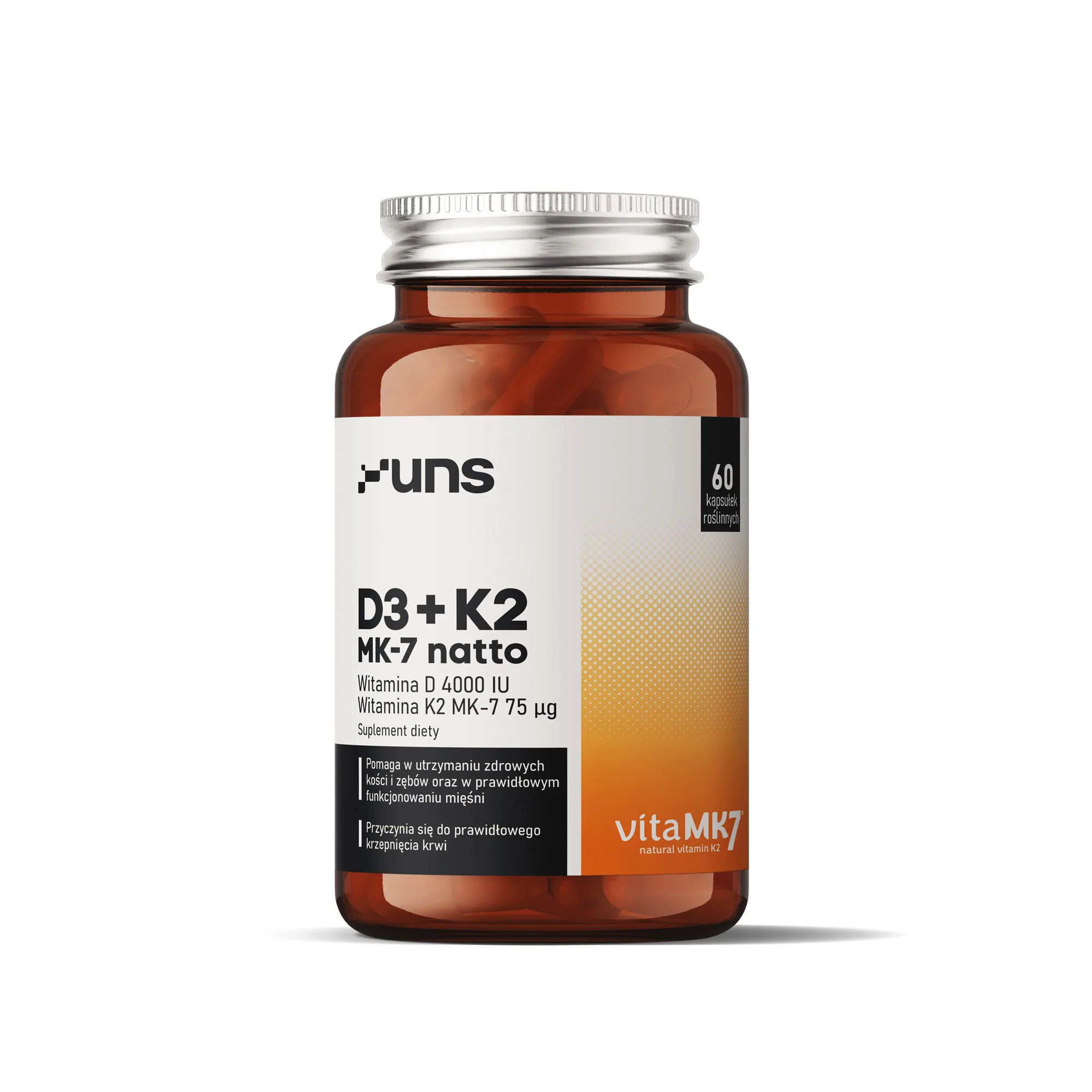 UNS D3 + K2 MK-7 natto 60 wege kapsułek