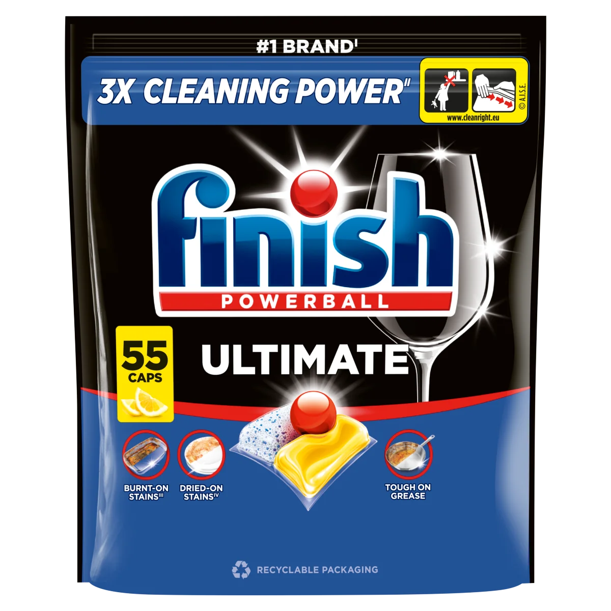 Finish Ultimate kapsułki do zmywarki Lemon, 55 sztuk