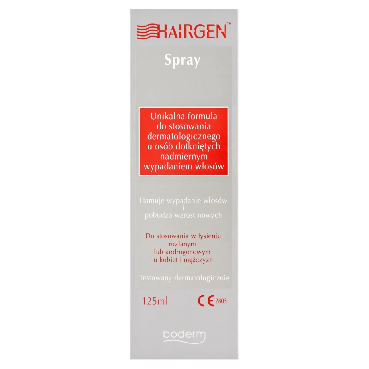 Hairgen spray przeciw wypadaniu włosów i łysieniu androgenowemu, 125 ml