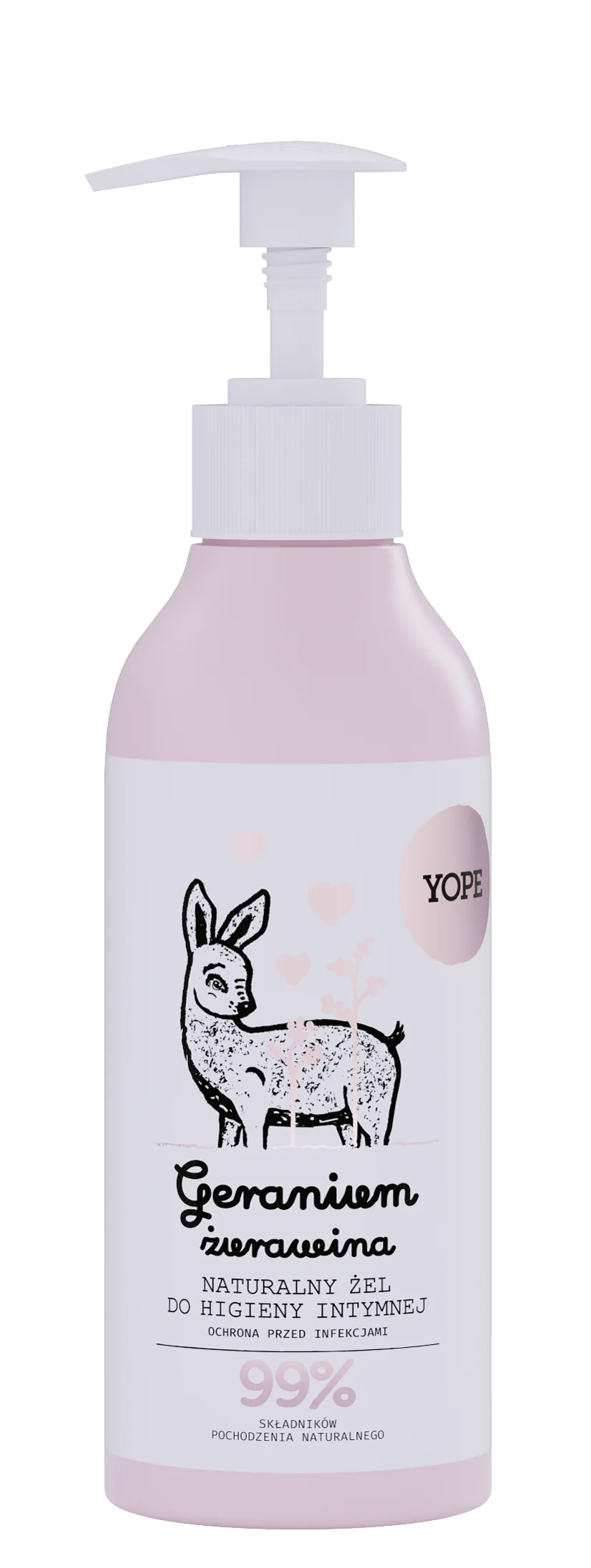 Yope, płyn do higieny intymnej, geranium i żurawina, 300 ml