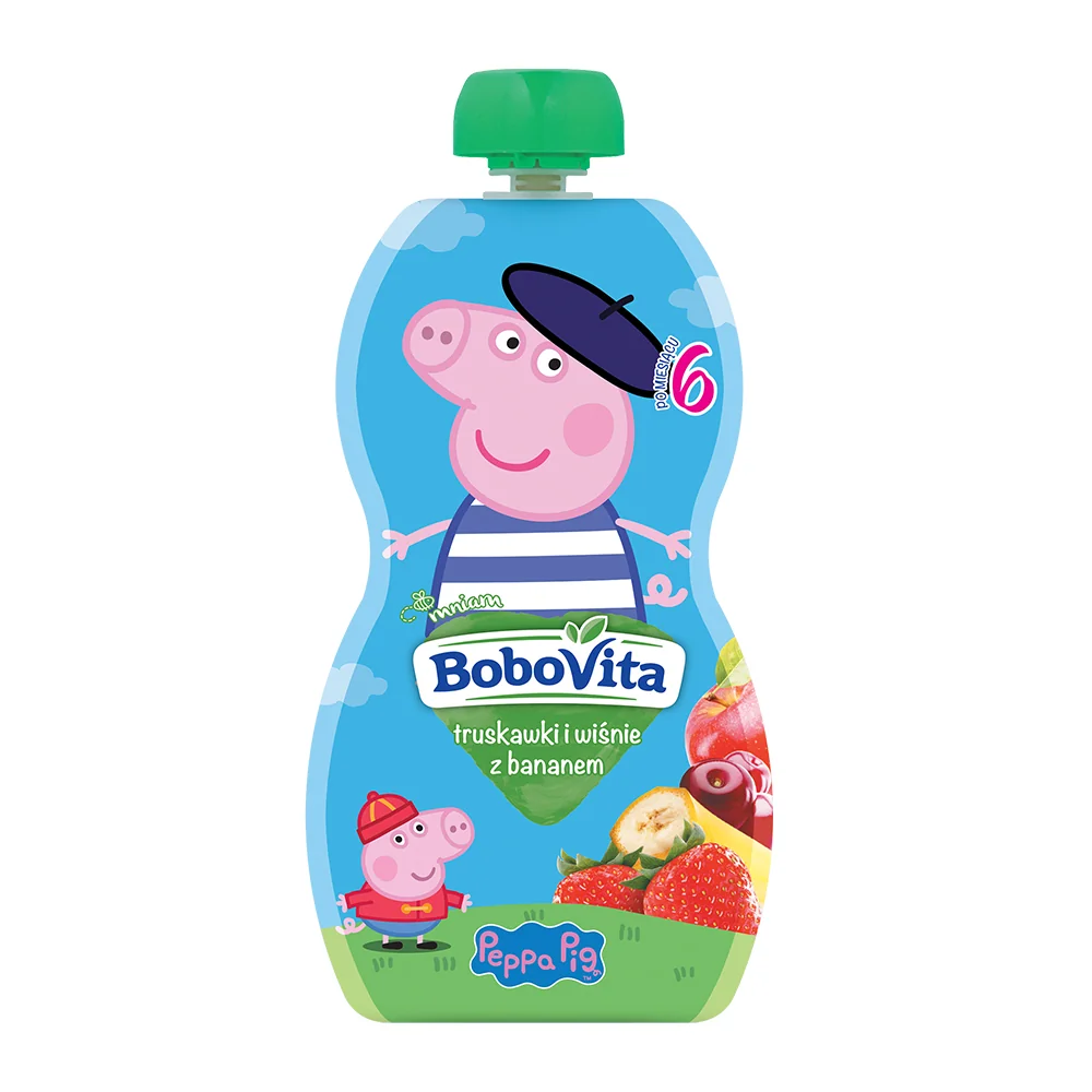 BoboVita mus truskawki i wiśnie z bananem, 100 g