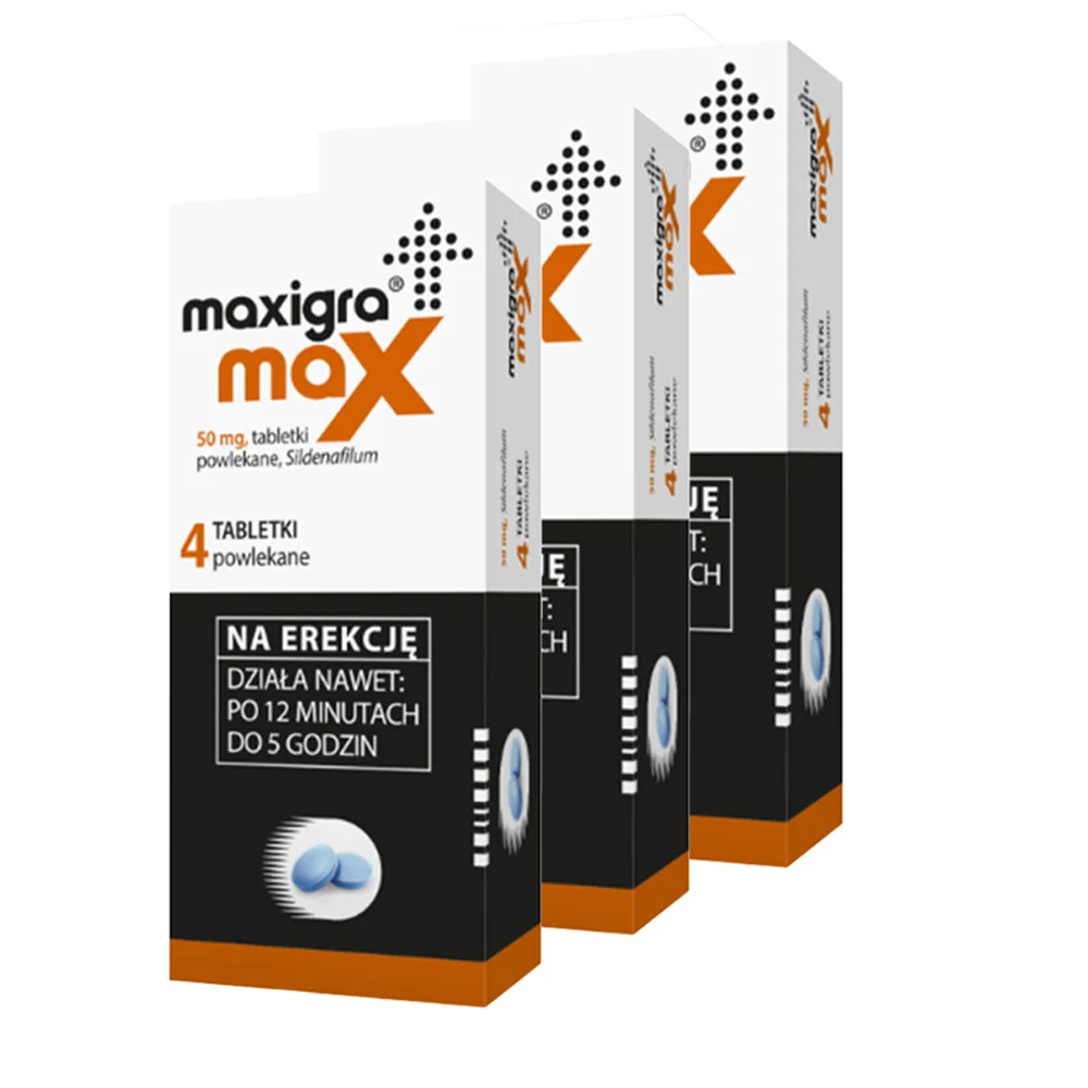 Maxigra Max 50 mg 4 tabletki powlekane x 3 opakowania