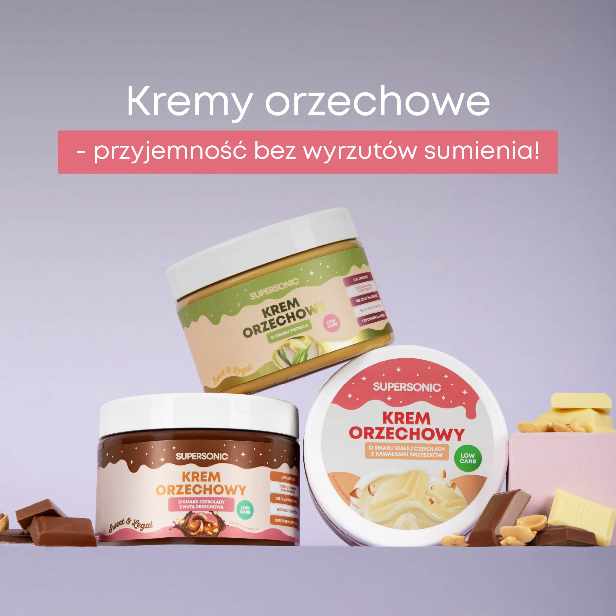 Supersonic krem orzechowy o smaku czekolady z nutą orzechową (low-carb), 250 g