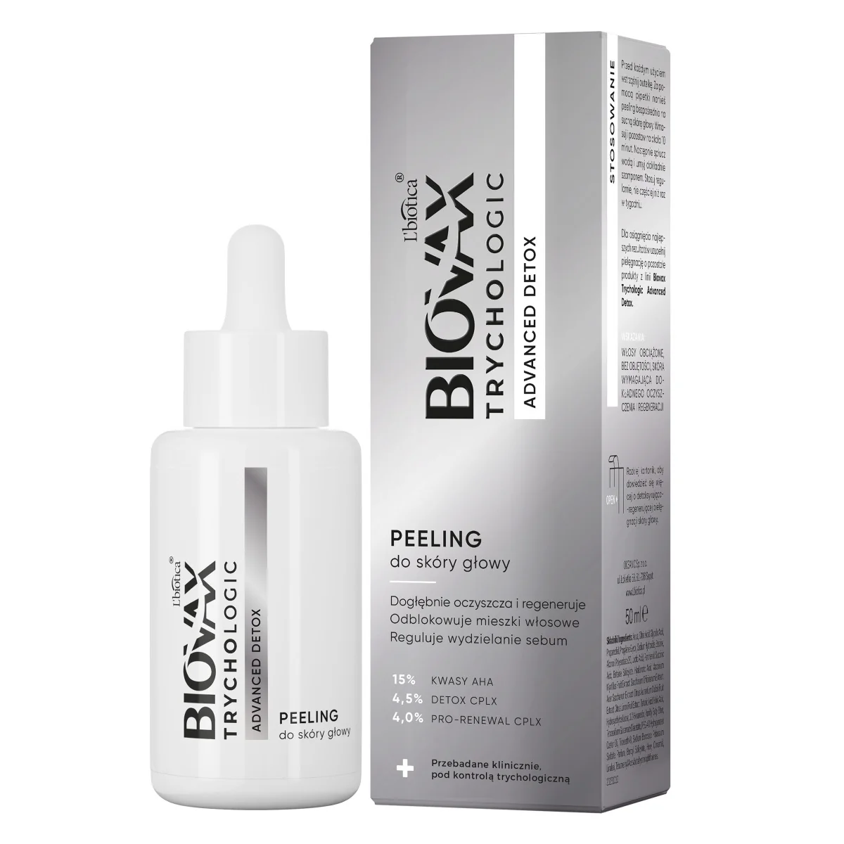 Biovax Trychologic Advanced Detox, peeling do skóry głowy, 50 ml