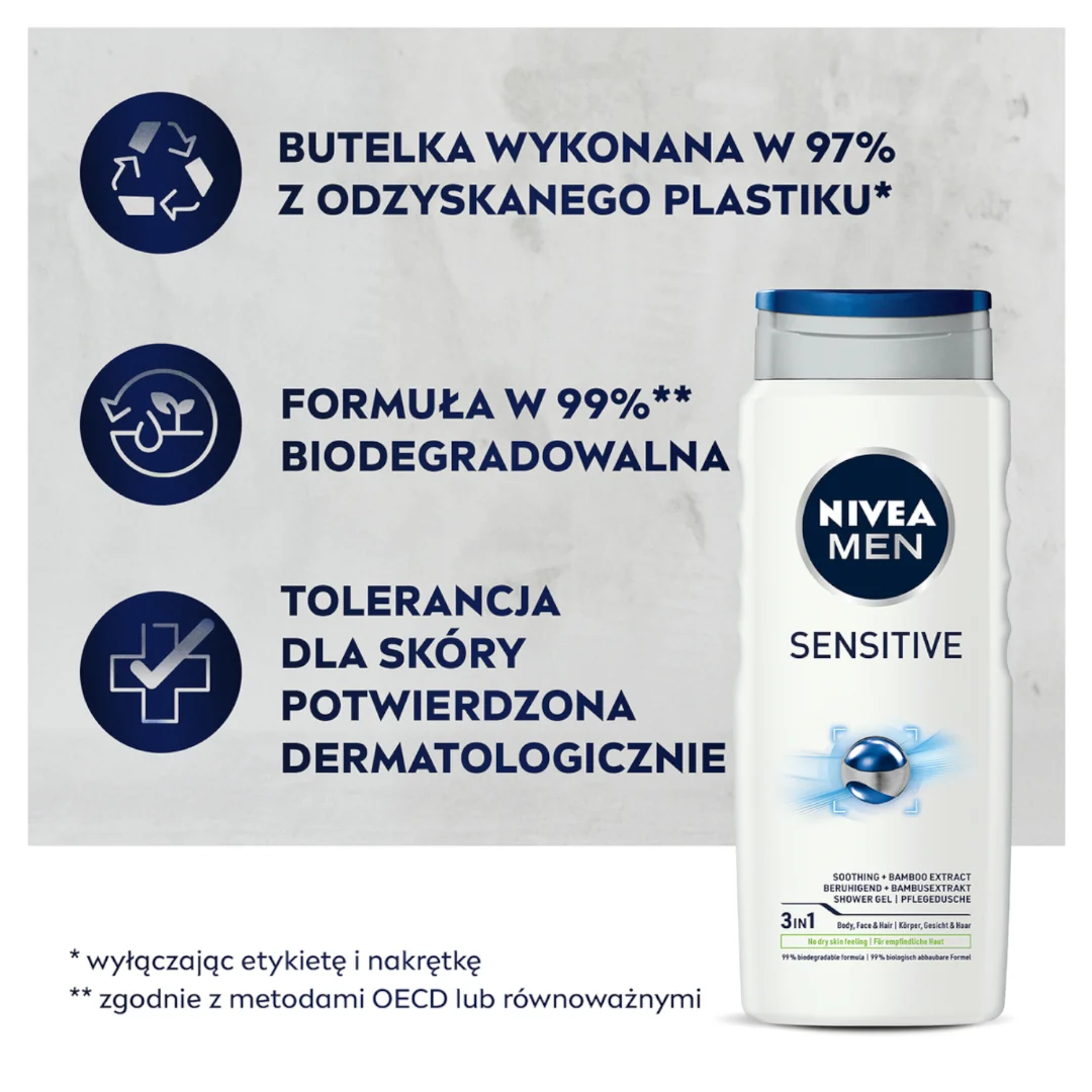 Nivea Men Sensitive Żel pod prysznic, 500 ml
