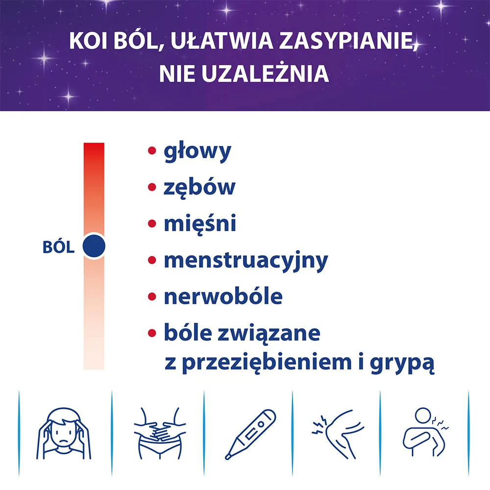 APAP Noc - lek przeciwbólowy, przeciwgorączkowy ułatwiający zasypianie, 24 tabletki powlekane 