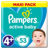 Pampers Active Baby, pieluchy, rozmiar 4+, 10-15 kg, 53 sztuki