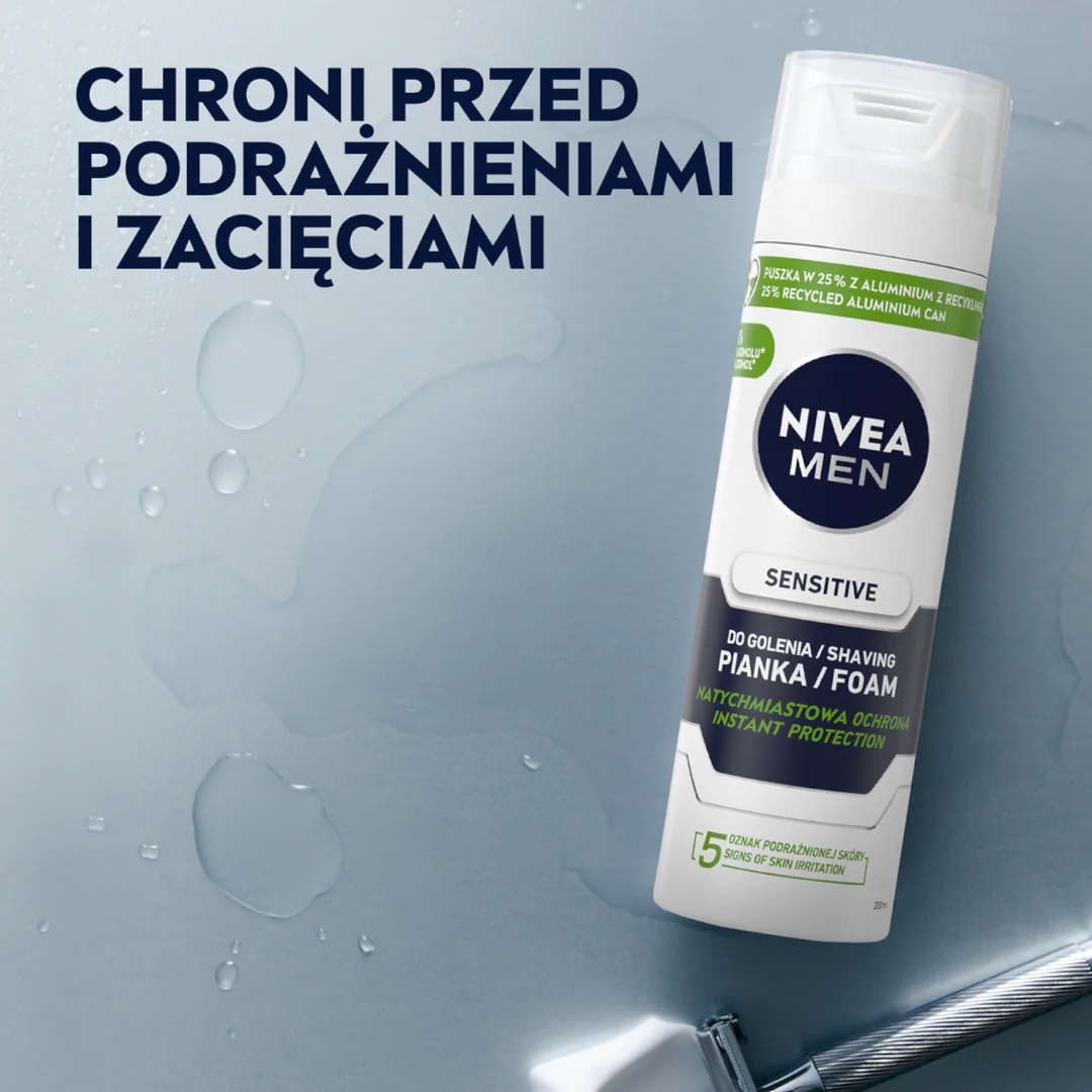 Nivea Men Sensitive łagodząca pianka do golenia, 200 ml