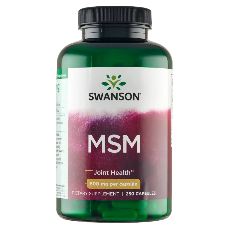 Swanson MSM, 0,5 g, suplement diety, 250 kapsułek