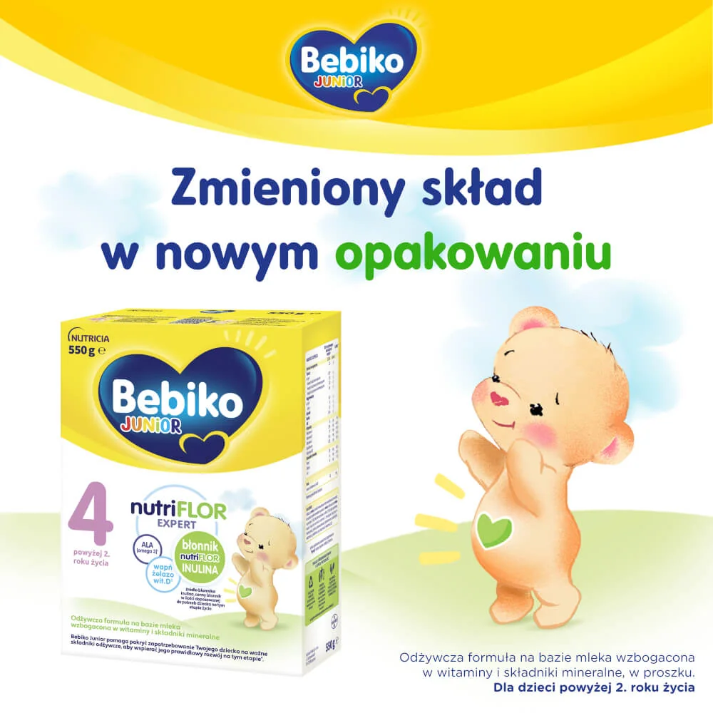 Bebiko Junior 4 odżywcza formuła na bazie mleka dla dzieci powyżej 2. roku życia, 550 g