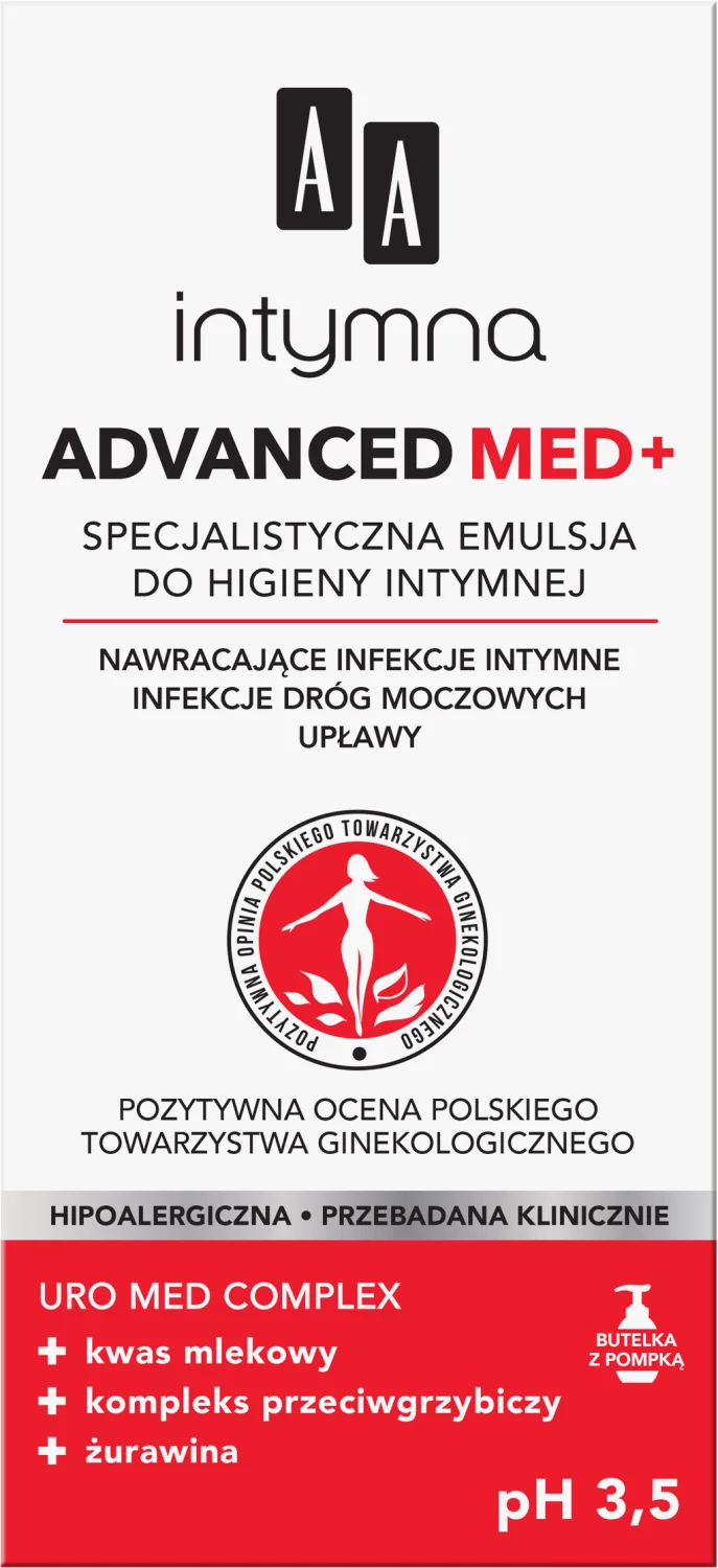 AA Intymna Advanced Med+ specjalistyczna emulsja do higieny intymnej, 300 ml