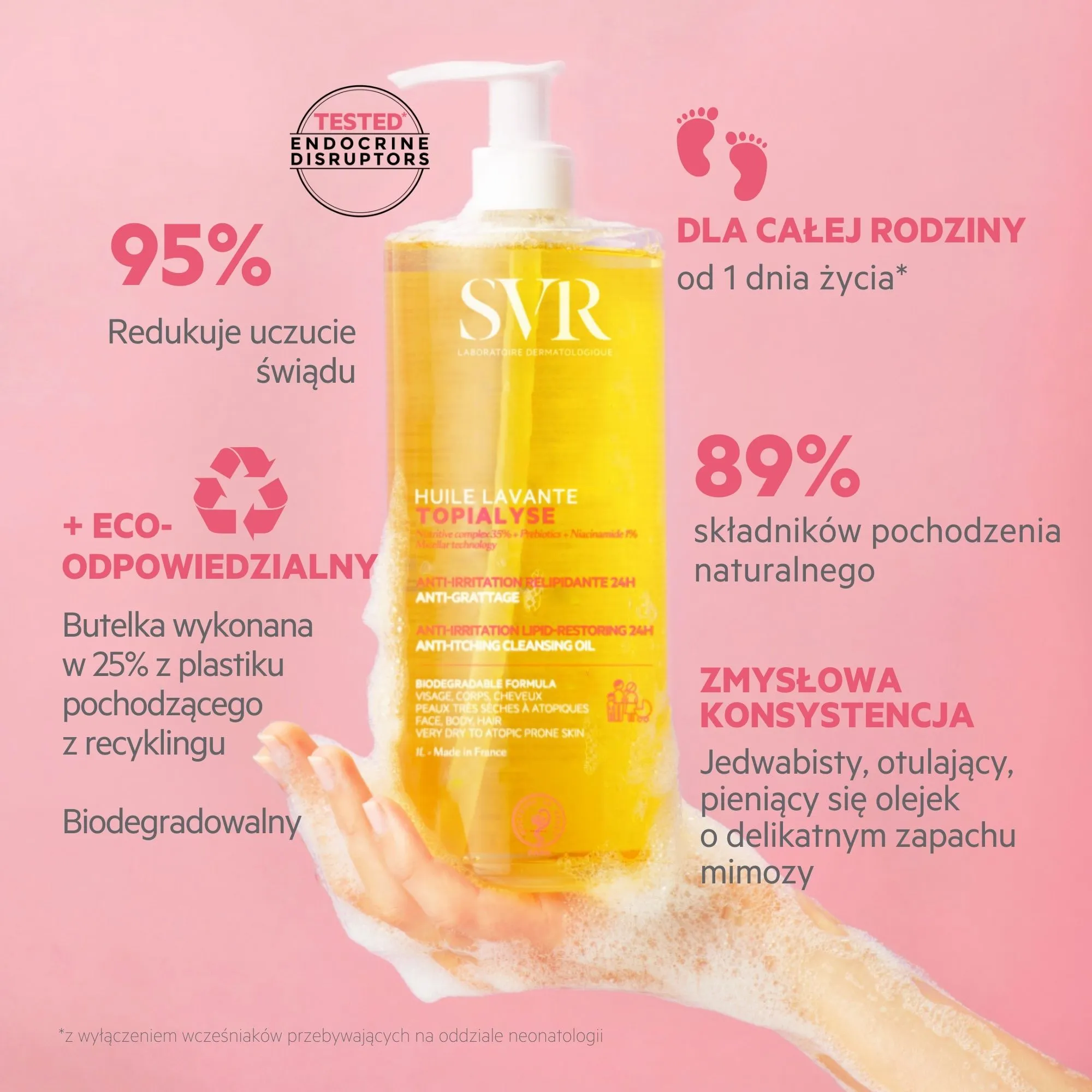 SVR Topialyse Huile Lavante, olejek biodegradowalny do mycia i kąpieli, 400 ml 