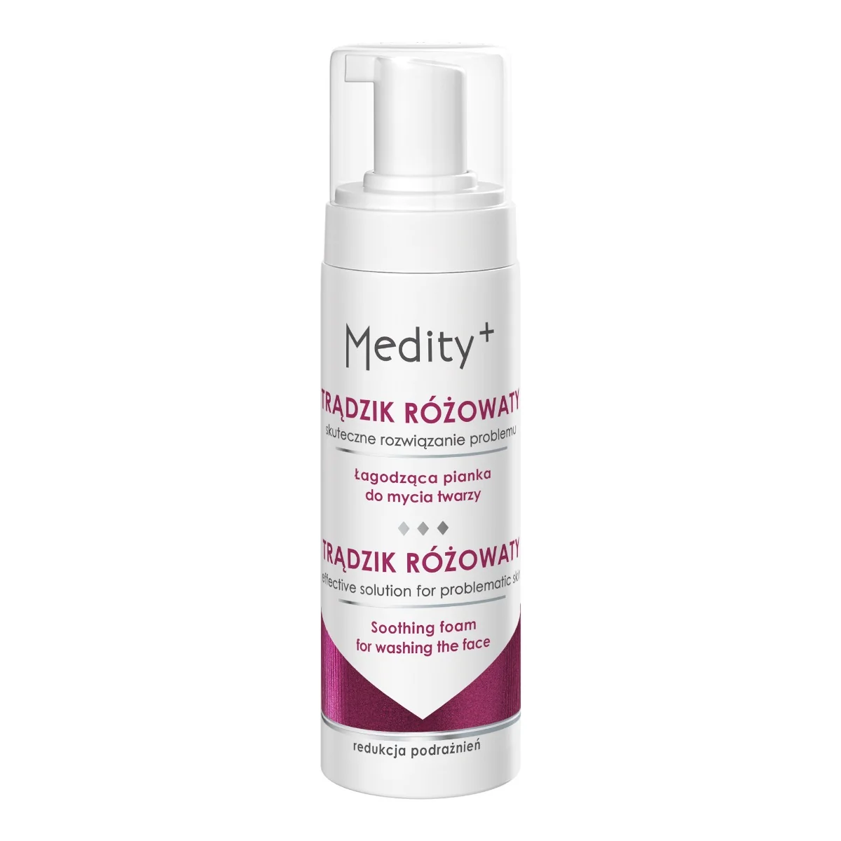 Medity+ Trądzik Różowaty Łagodząca pianka do mycia twarzy, 150 ml
