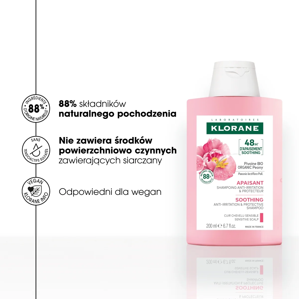 Klorane szampon ochronny i przeciw podrażnieniom, 200 ml