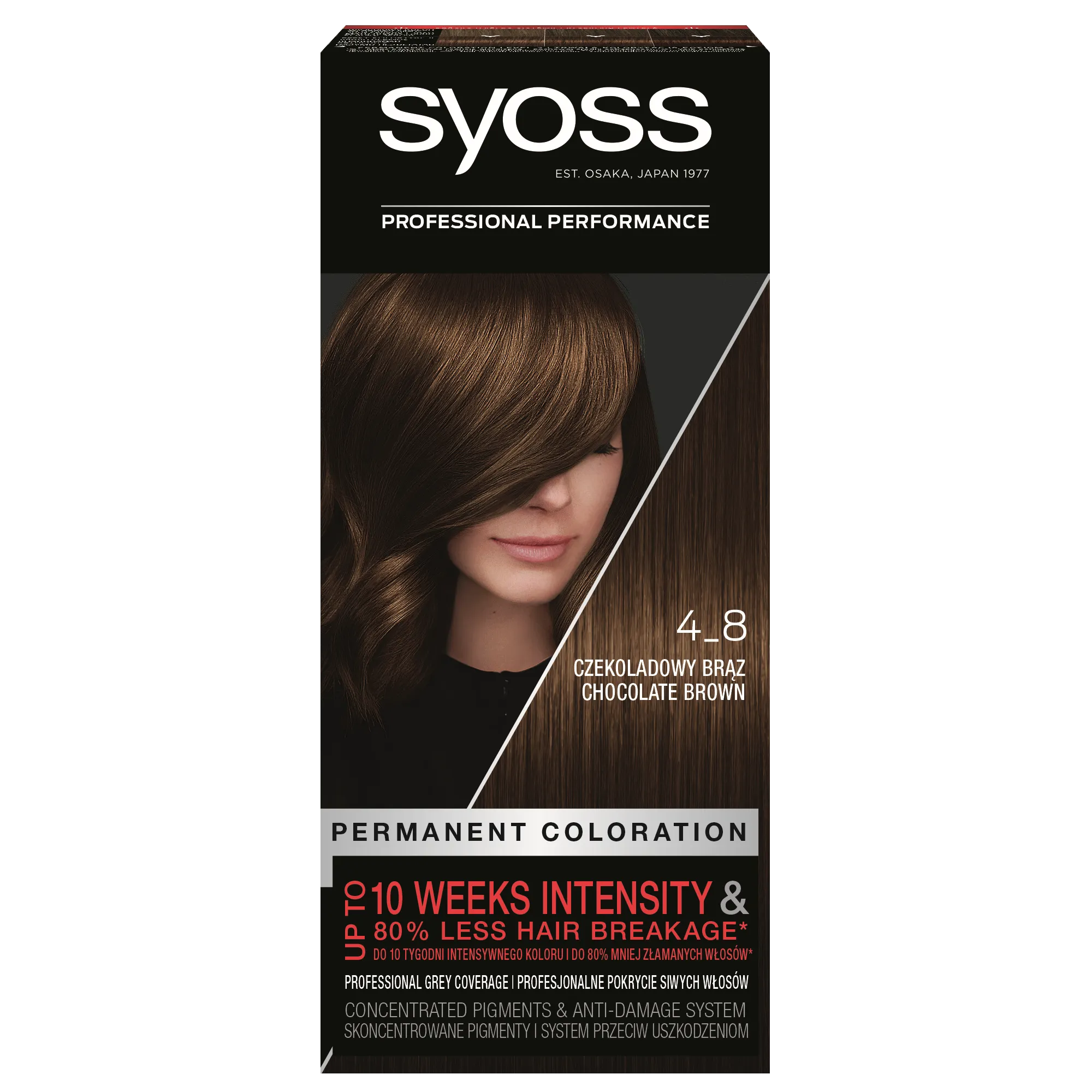 Syoss Permanent Coloration farba do włosów trwale koloryzująca 4-8 Czekoladowy Brąz, 1 szt.