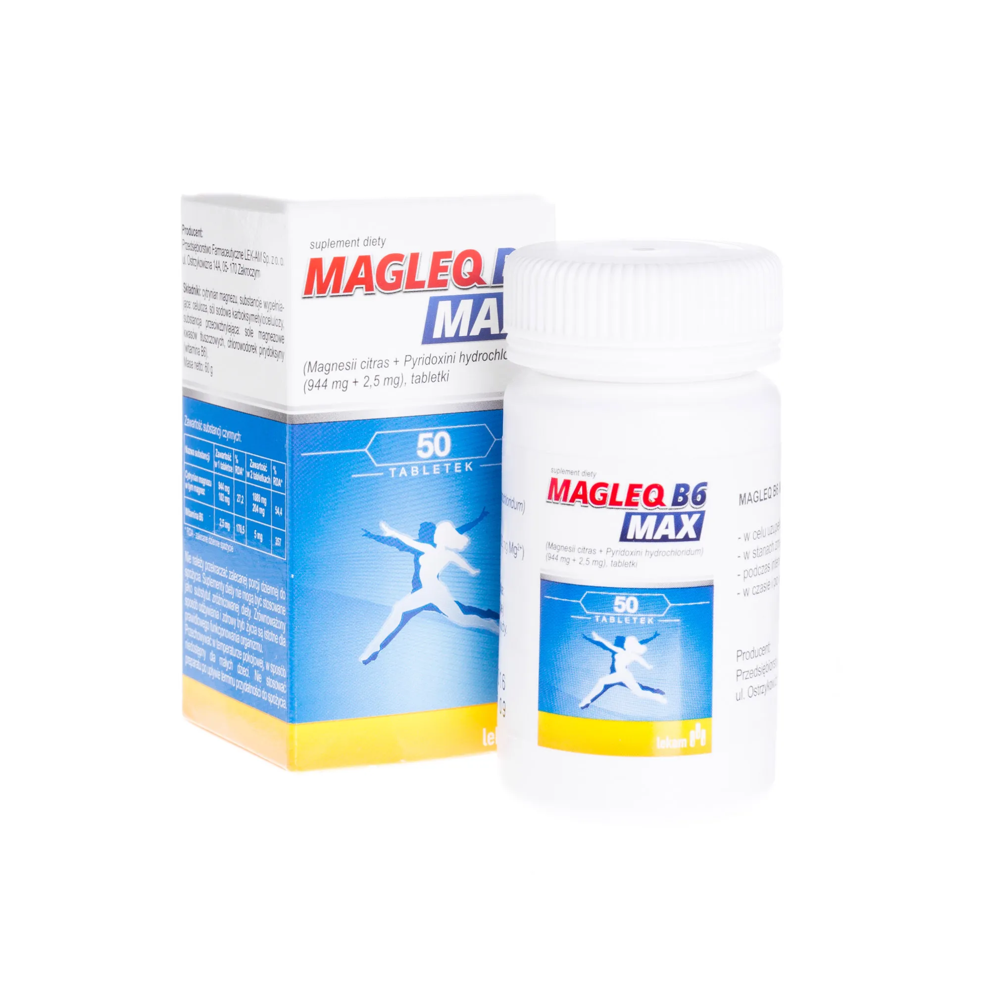 Magleq B6 Max, suplement diety, 50 tabletek 