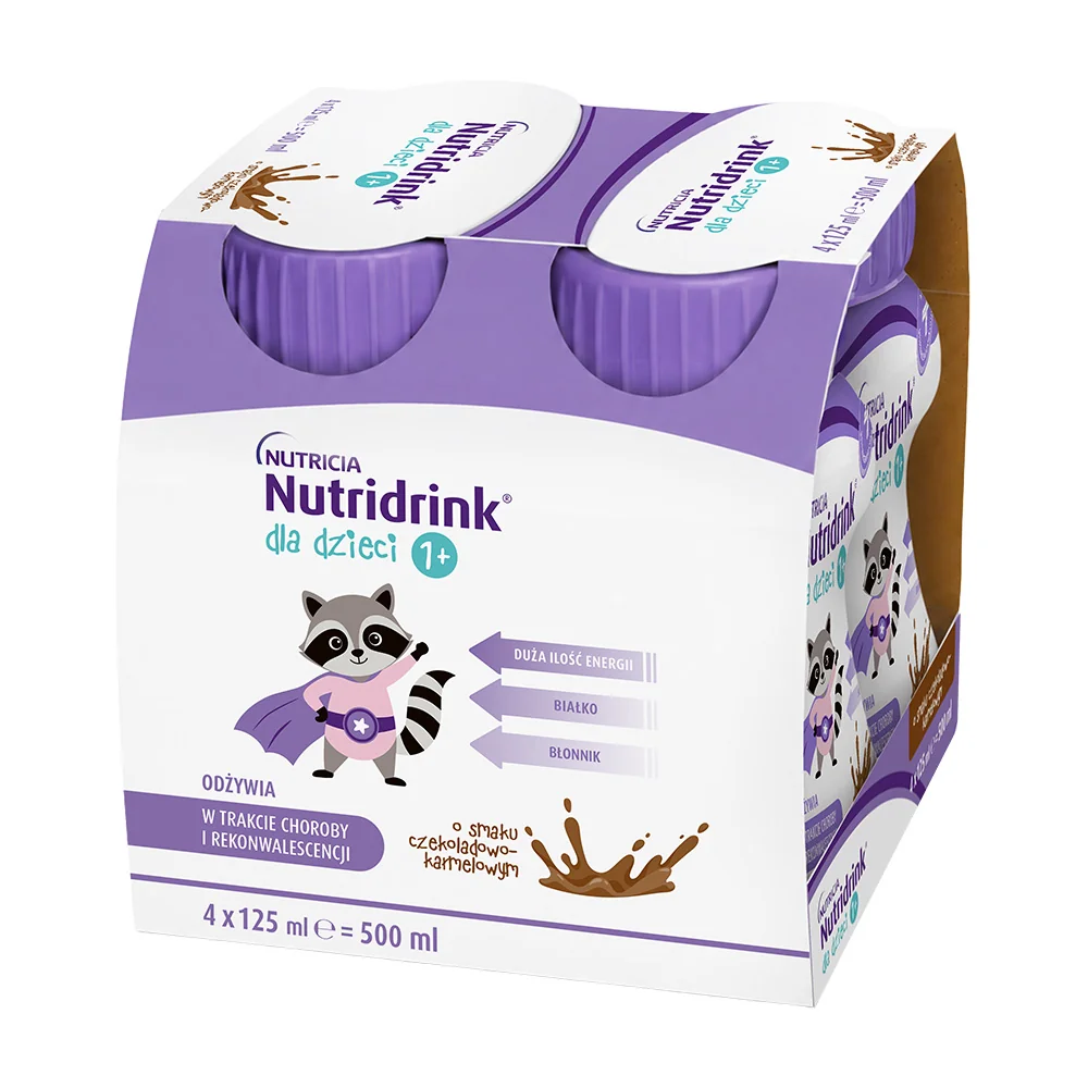 Nutridrink dla dzieci o smaku czekoladowo-karmelowym, 4 x 125 ml