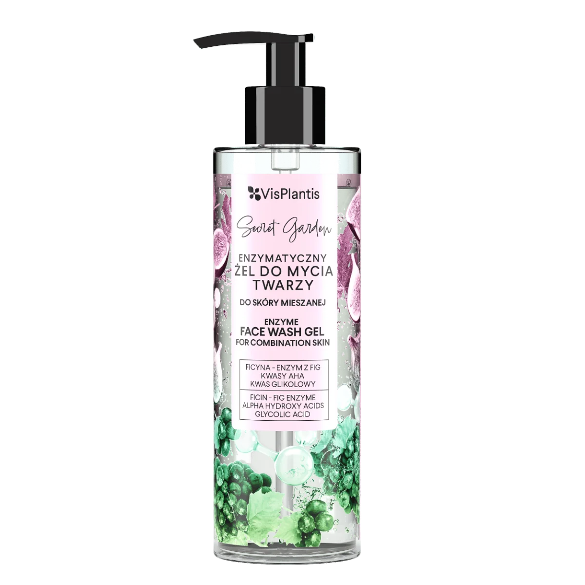 Vis Plantis Secret Garden enzymatyczny żel do mycia twarzy do skóry mieszanej, 200 ml