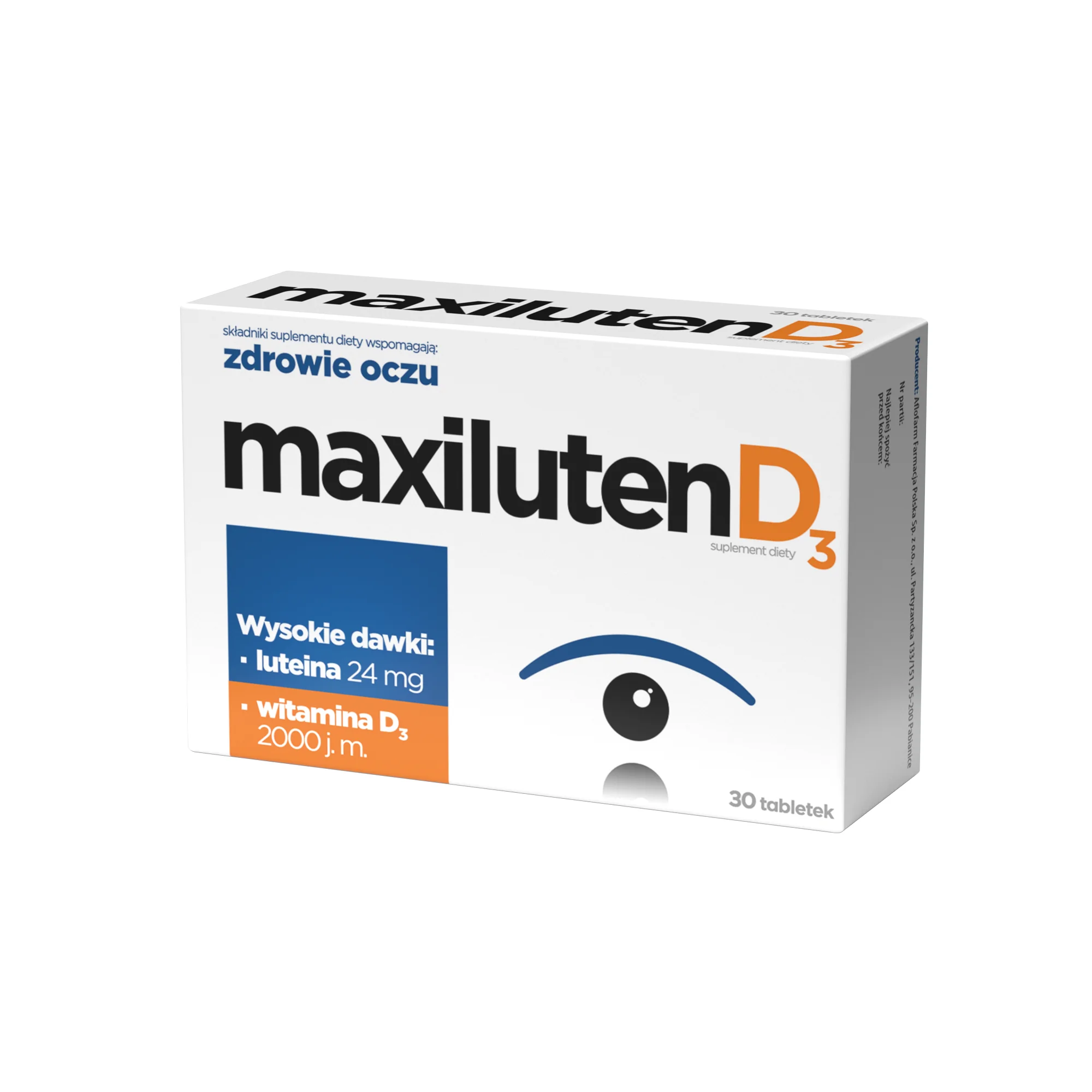 Maxiluten D3 suplement diety, 30 tabletek