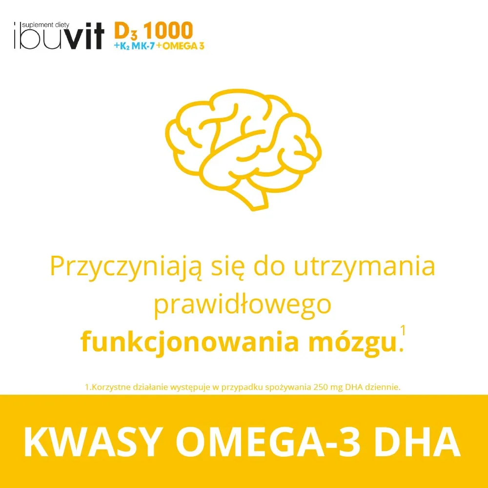 Ibuvit D3 1000 + K2 MK-7 Omega 3, suplement diety, 30 kapsułek 