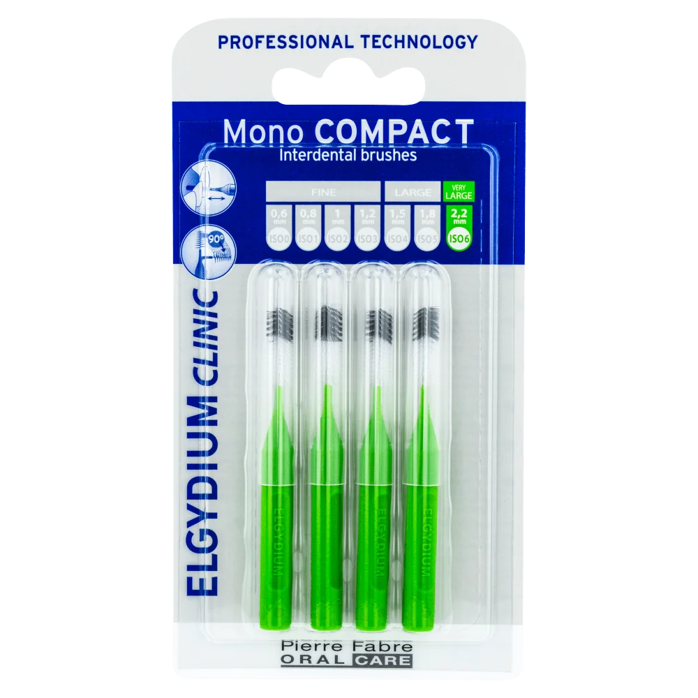 Elgydium Clinic Mono Compact szczoteczka międzyzębowa ISO 6 2, 2 mm zielona, 4 szt.