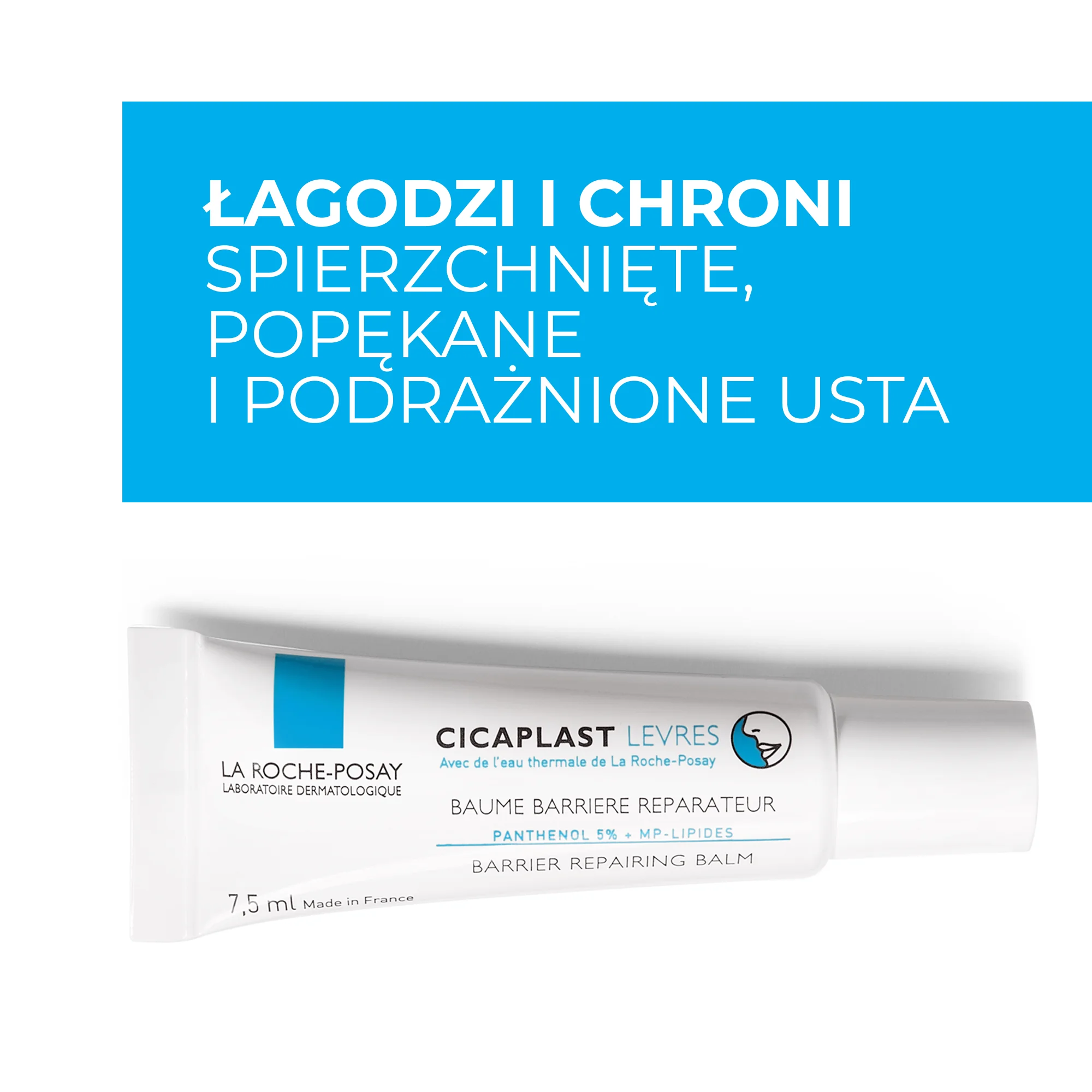 La Roche-Posay Cicaplast barierowy balsam do ust o działaniu regenerującym, 7,5 ml