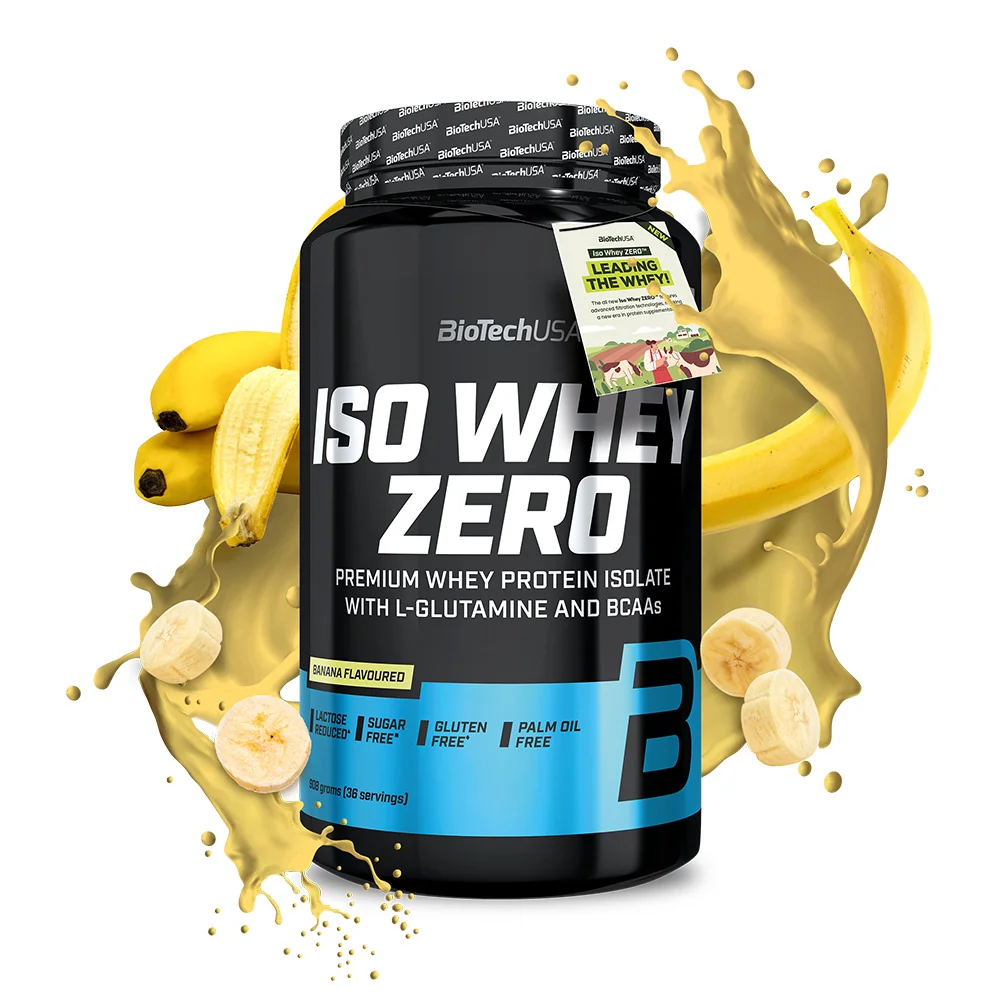 BioTechUSA Iso Whey Zero o smaku banana, proszek, 908 g