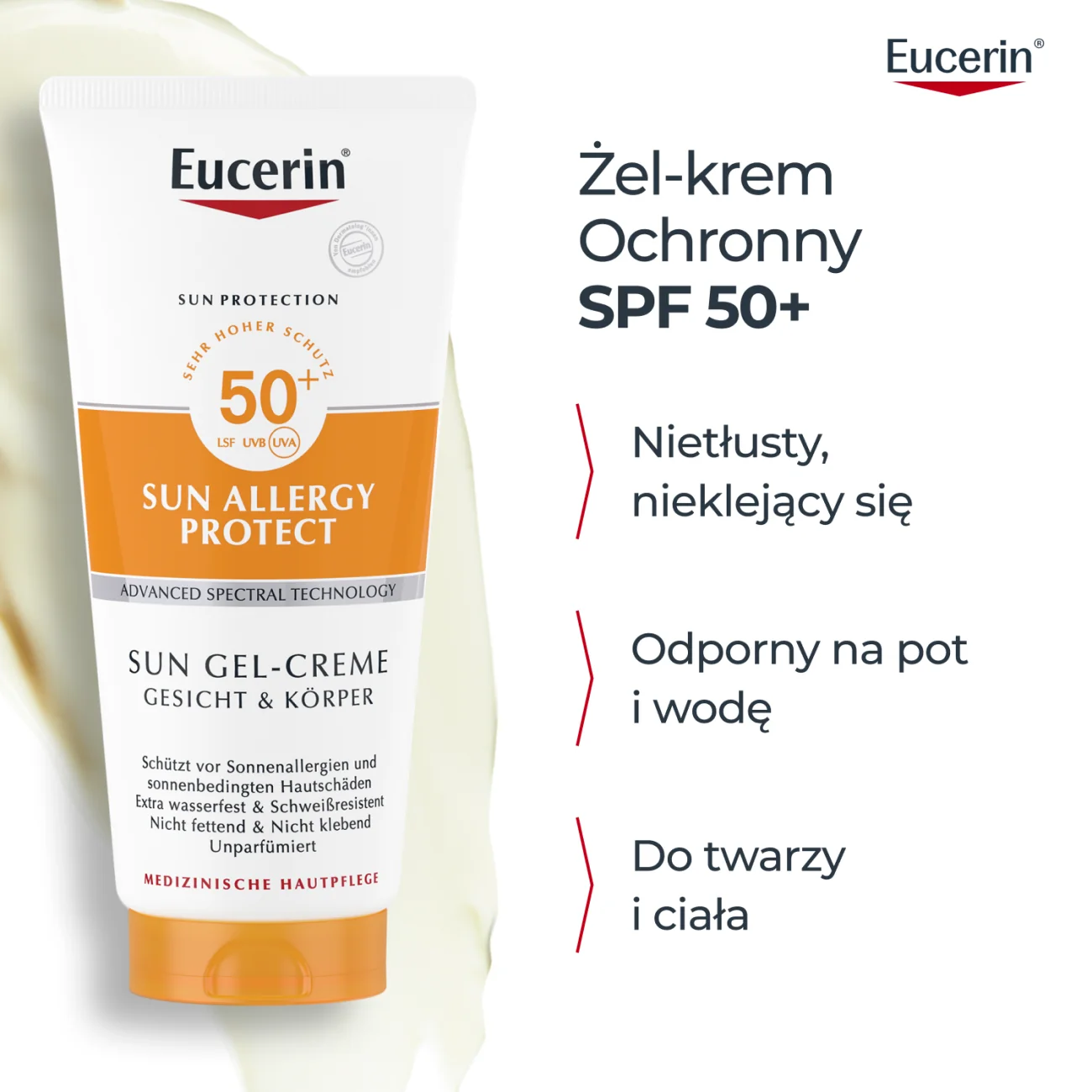 Eucerin Sun Allergy Protect żel-krem ochronny, do twarzy i ciała, 200 ml