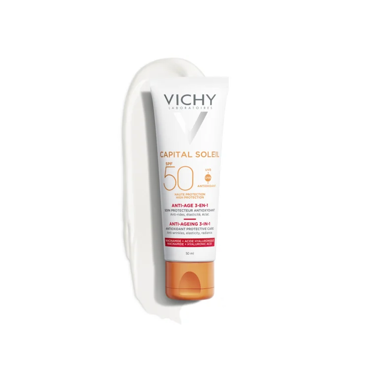 Vichy Capital Soleil, Krem Przeciwstarzeniowy do twarzy 3w1 SPF50, 50 ml