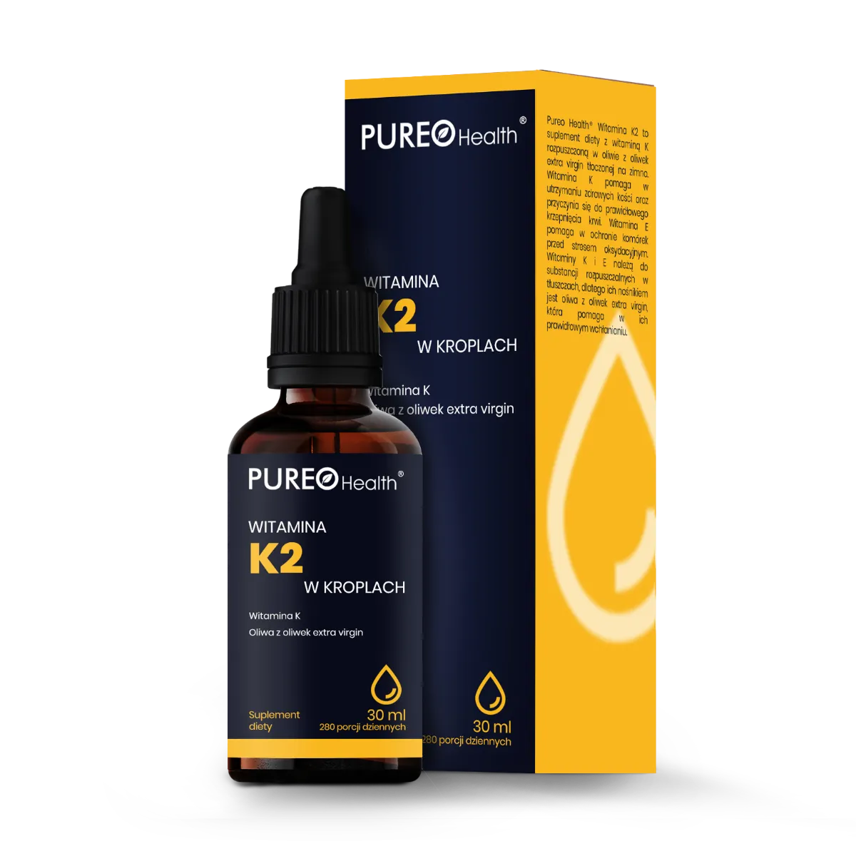 Pureo Health Witamina K2 Forte suplement diety krople, 30 ml