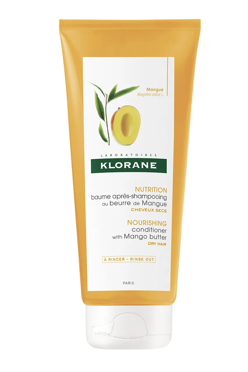 Klorane, szampon + balsam do włosów na bazie masła mangowego, 200 ml + 200 ml 