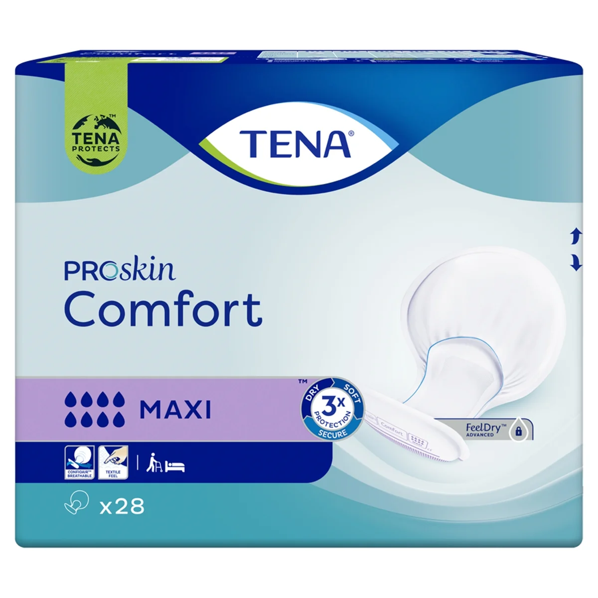 TENA Comfort ProSkin Maxi pieluchy anatomiczne Maxi, 28 sztuk