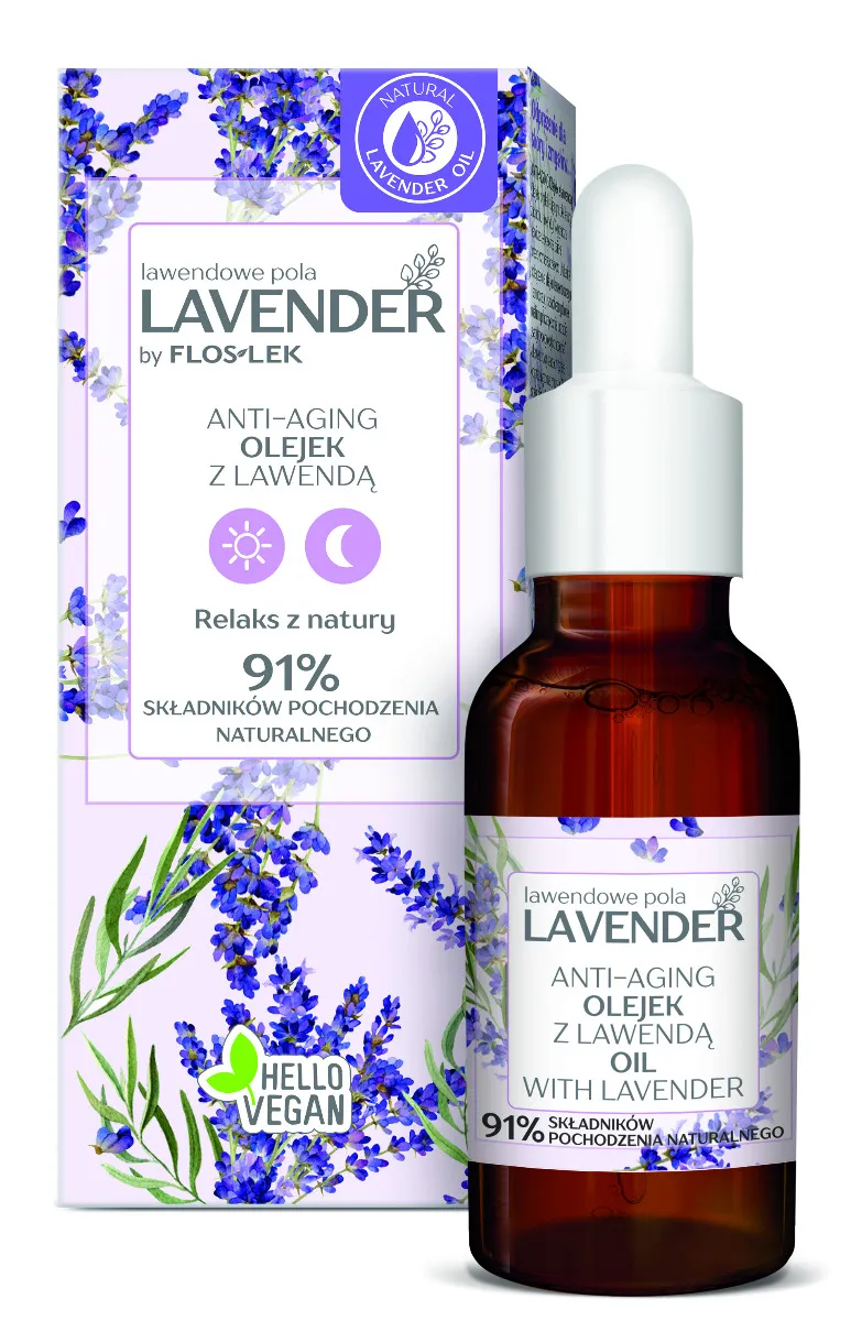 Floslek Lavender Lawendowe Pola, anti-aging olejek z lawendą , 30 ml