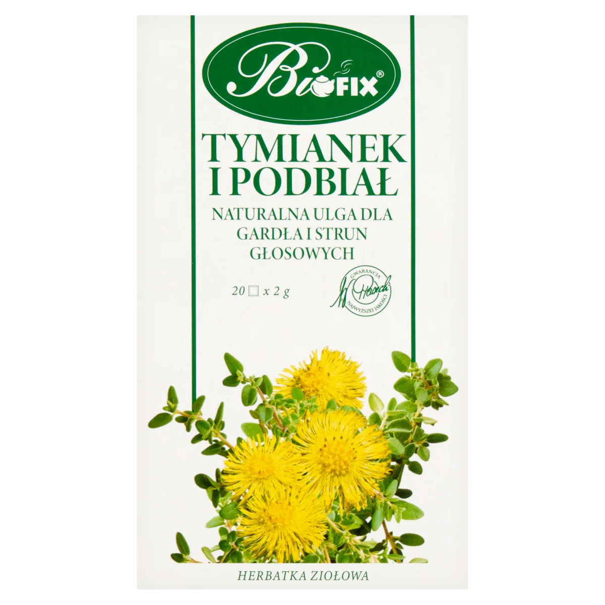 BiFIX Tymianek i Podbiał herbatka ziołowa ekspresowa, 20 x 2,0 g