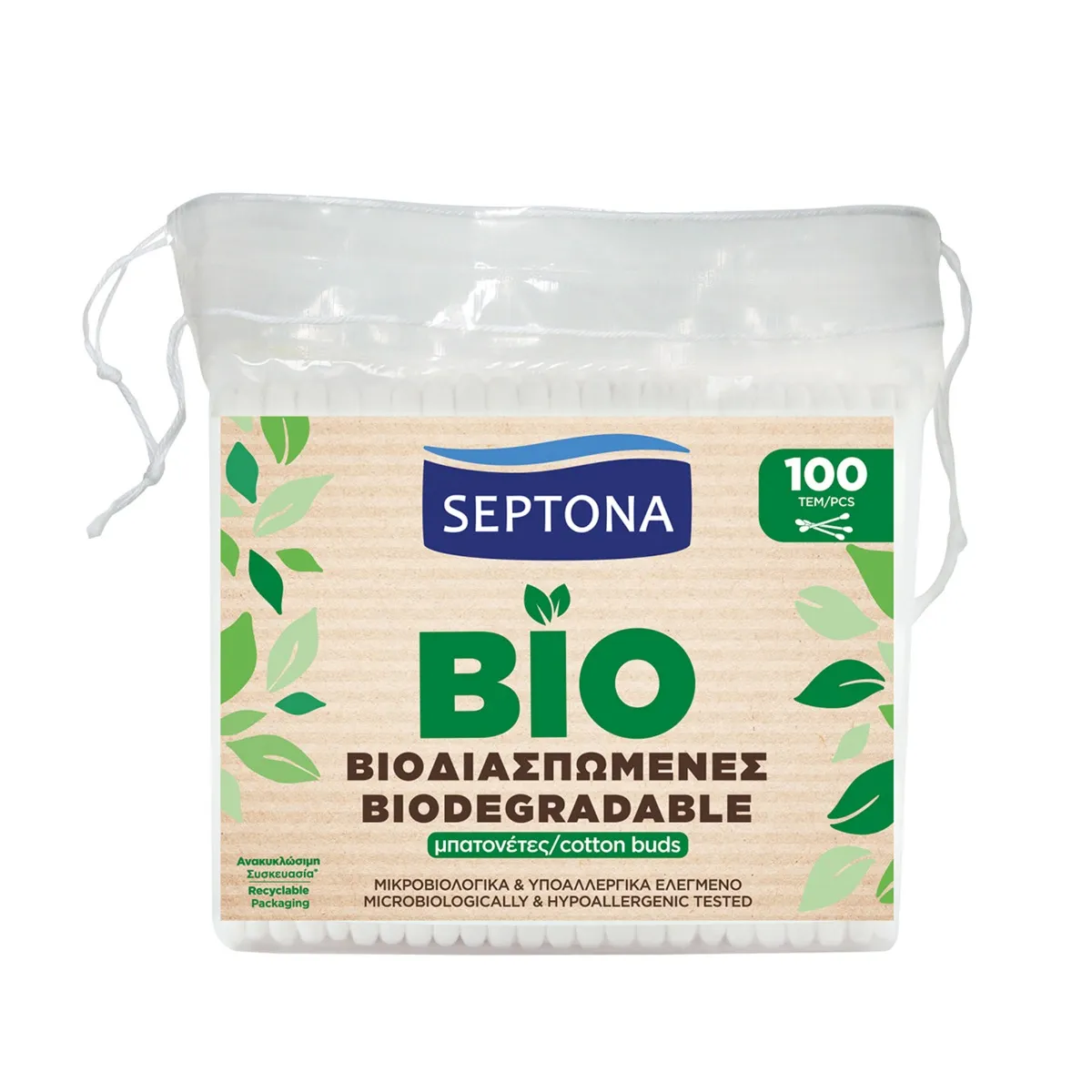 Septona Ecolife biodegradowalne patyczki higieniczne, 100 szt.