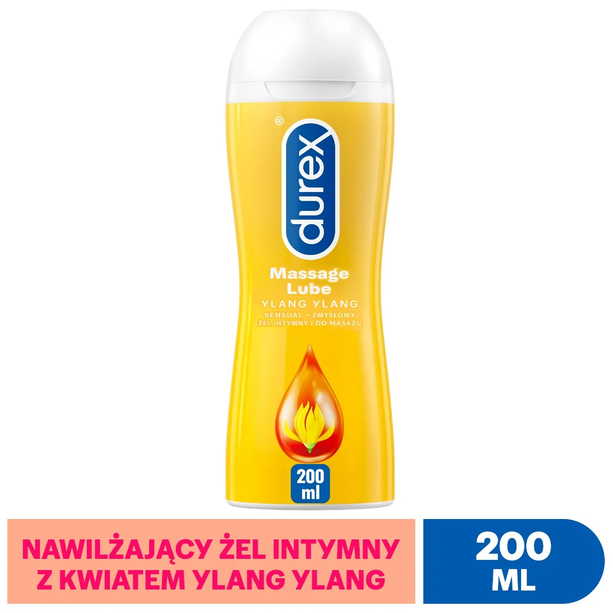 Durex Play nawilżający żel intymny i do masażu z kwiatem Ylang Ylang, 200 ml