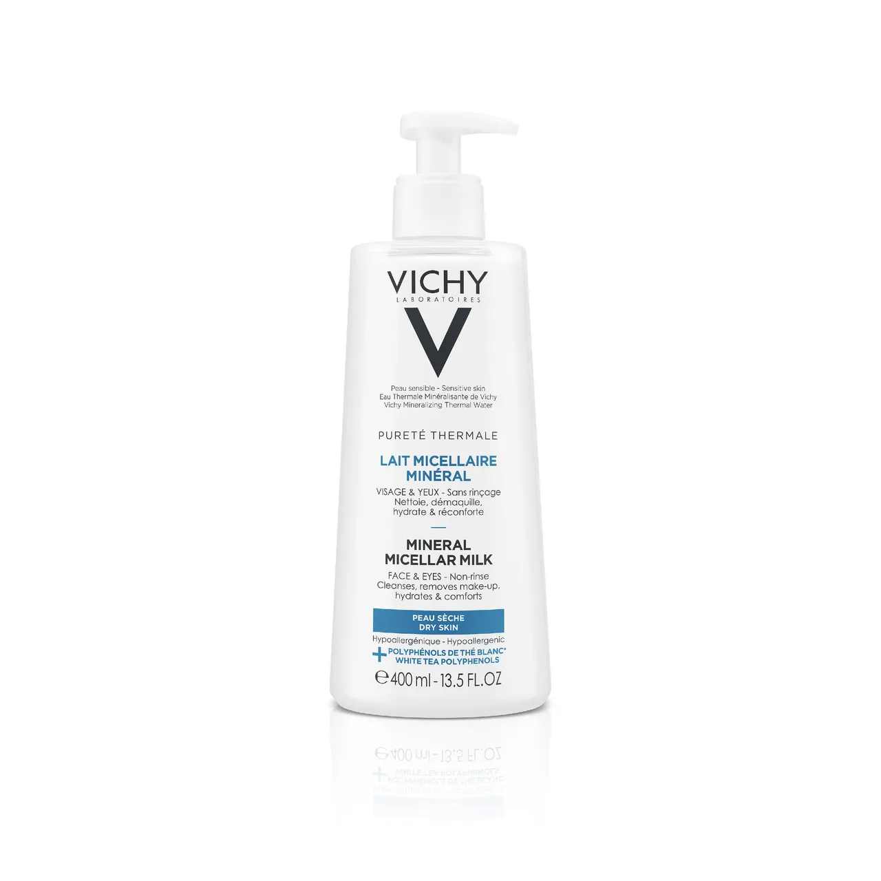 Vichy Purete Thermale, Minerale mleczko micelarne dla skóry suchej, 400 ml