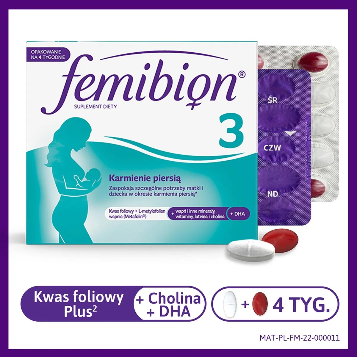 Femibion 3 Karmienie Piersią, suplement diety, 28 tabletek + 28 kapsułek 