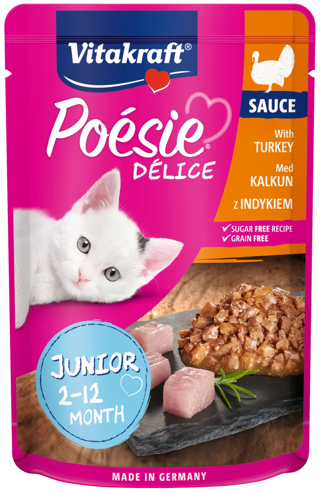 Vitakraft Poésie Délice Junior saszetka z indykiem dla kociąt, 85 g