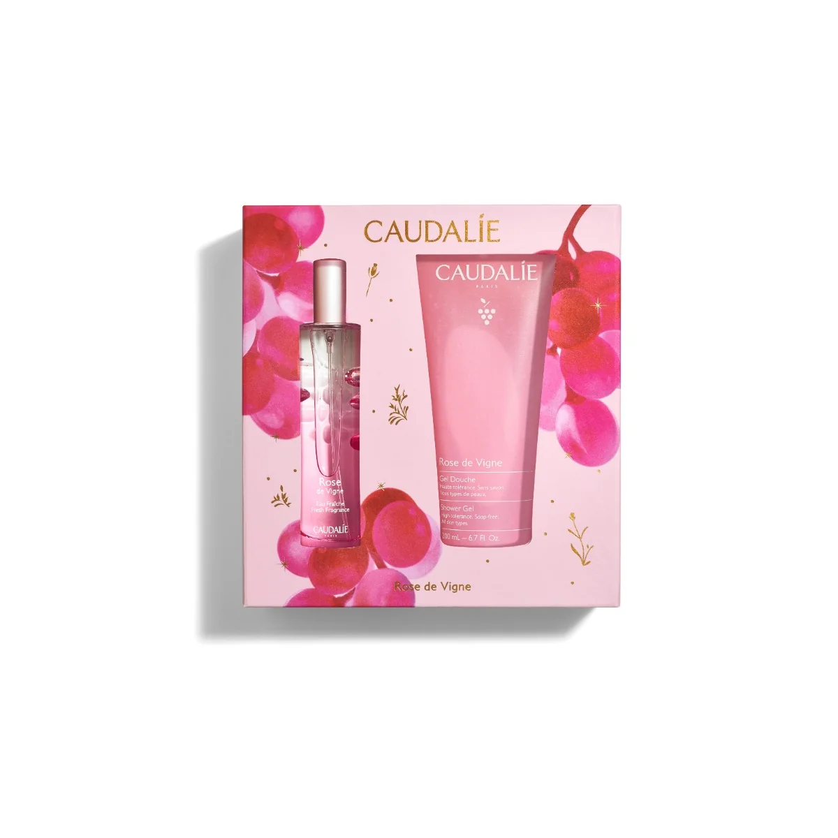 Caudalie Zestaw Rose de Vigne woda orzeźwiająca, 50 ml + żel pod prysznic, 50 ml