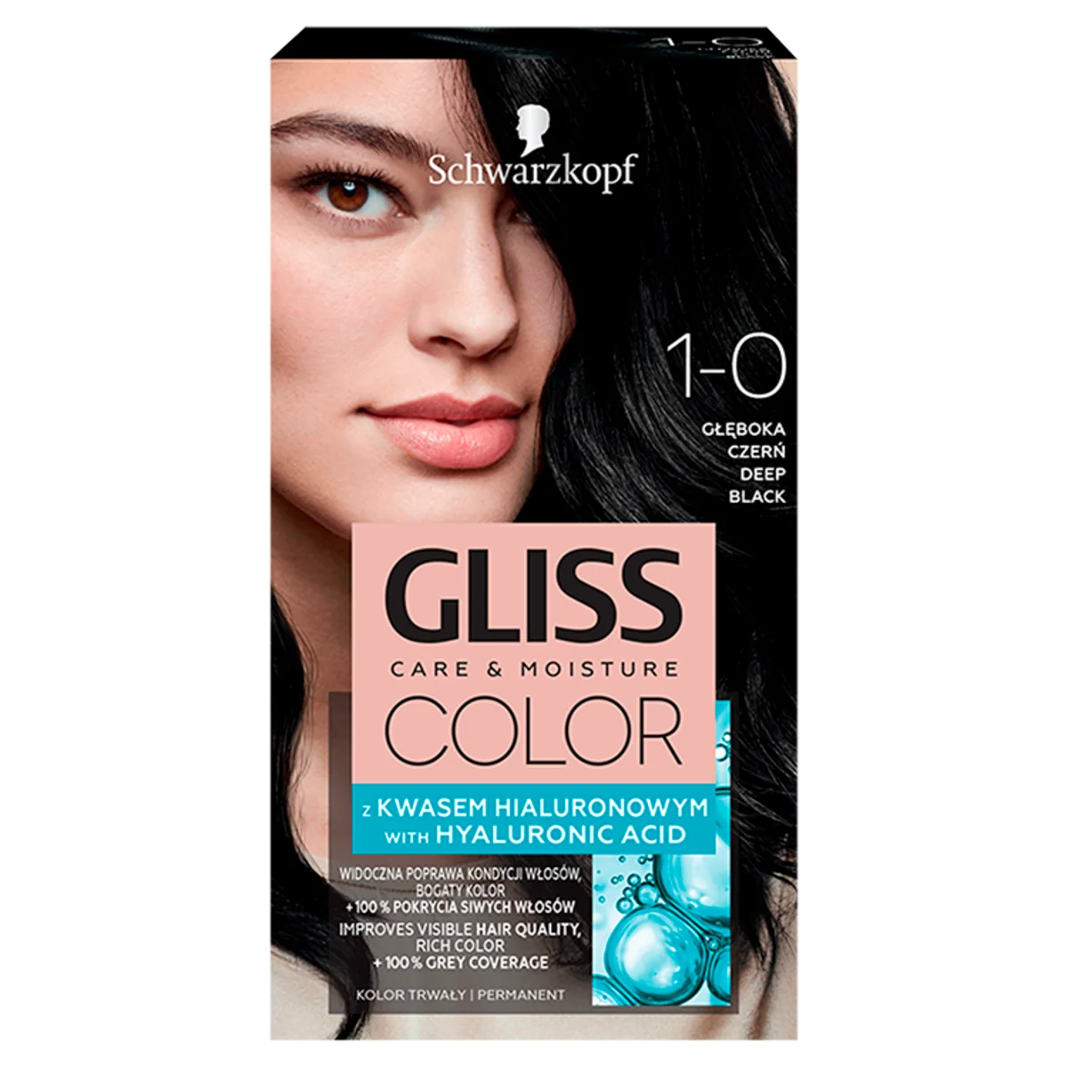 Schwarzkopf Gliss Color farba do włosów do włosów nr 1-0 Głęboka czerń, 1 szt.