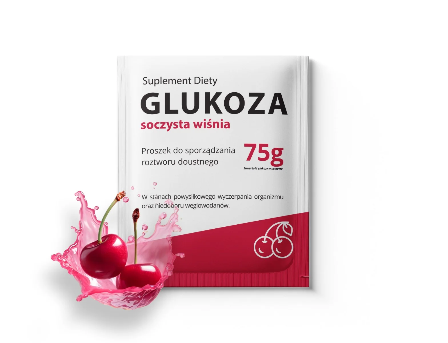 PahrmaDot Glukoza soczysta Wiśnia, proszek, 75 g