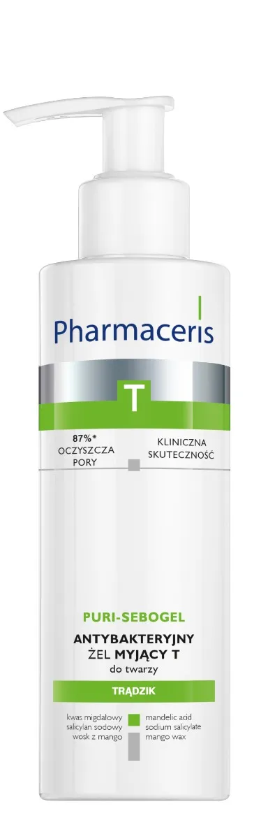 Pharmaceris T Puri-Sebogel, antybakteryjny żel myjący do twarzy, 190 ml 